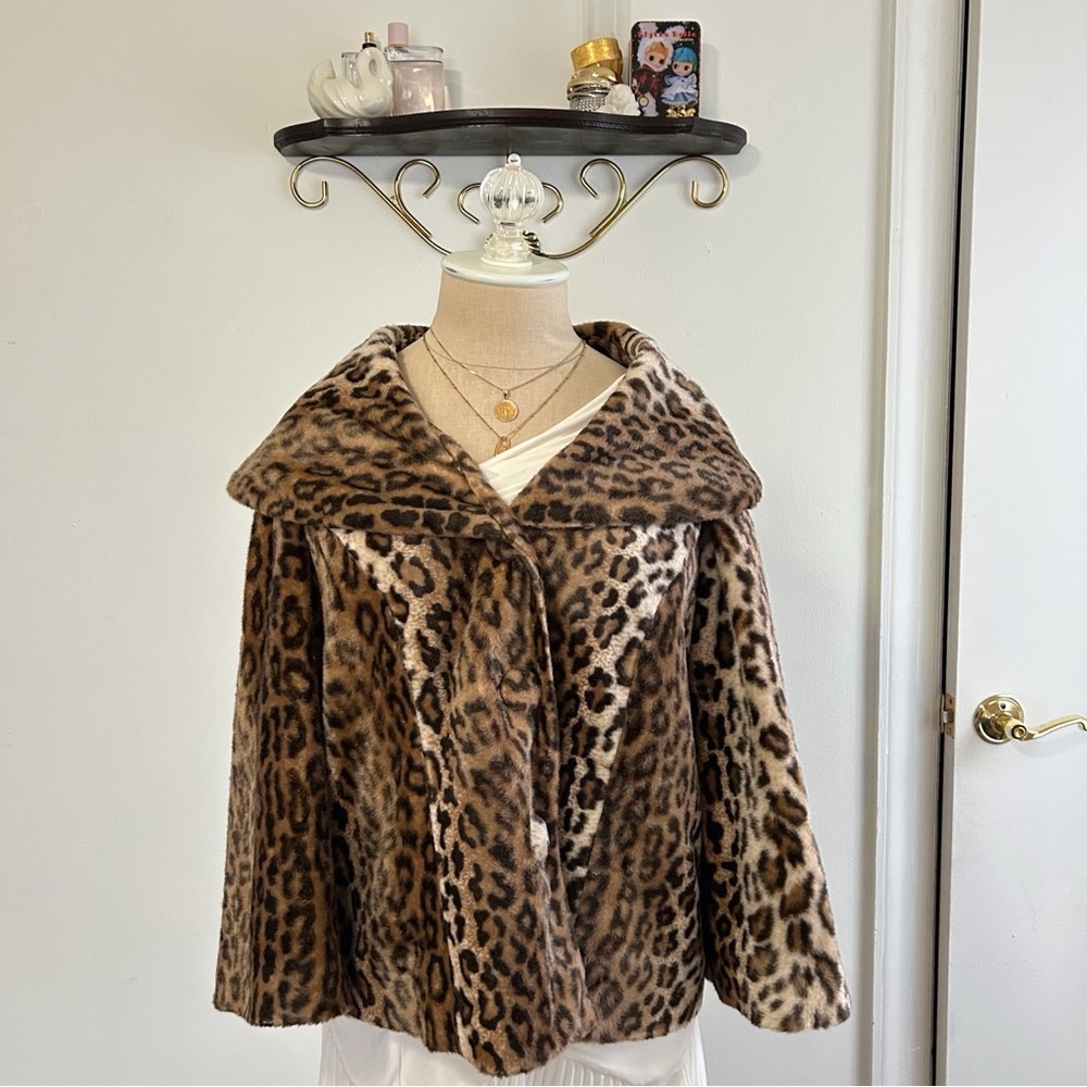 Leopard Print Faux Fur Coat